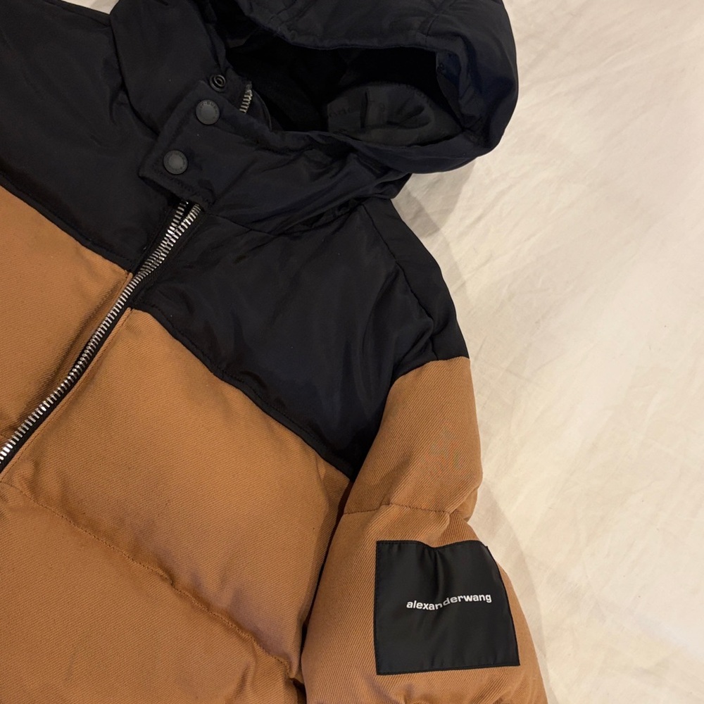 Brown and Black Puffer Jacket - Picture 2 of 4